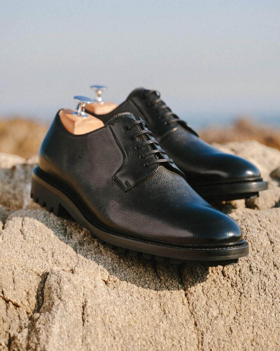 Chaussures Derby Homme Jones Waterloo En Cuir Noir - Taille UK 10 (EU 44) - Occasion Très Bon état