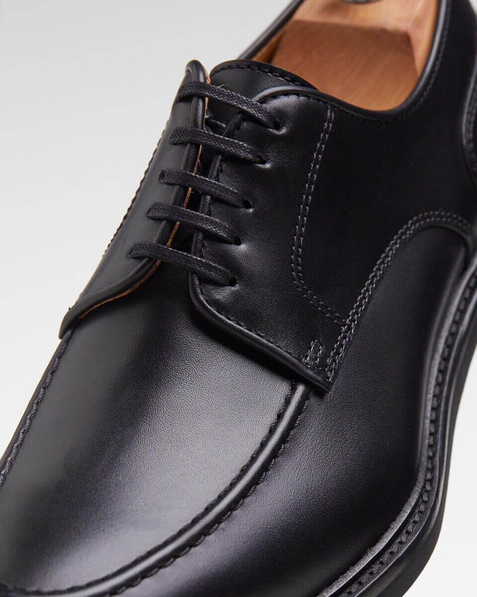 Rubber sole black leather derby | Men shoes | In Corio display picture 1