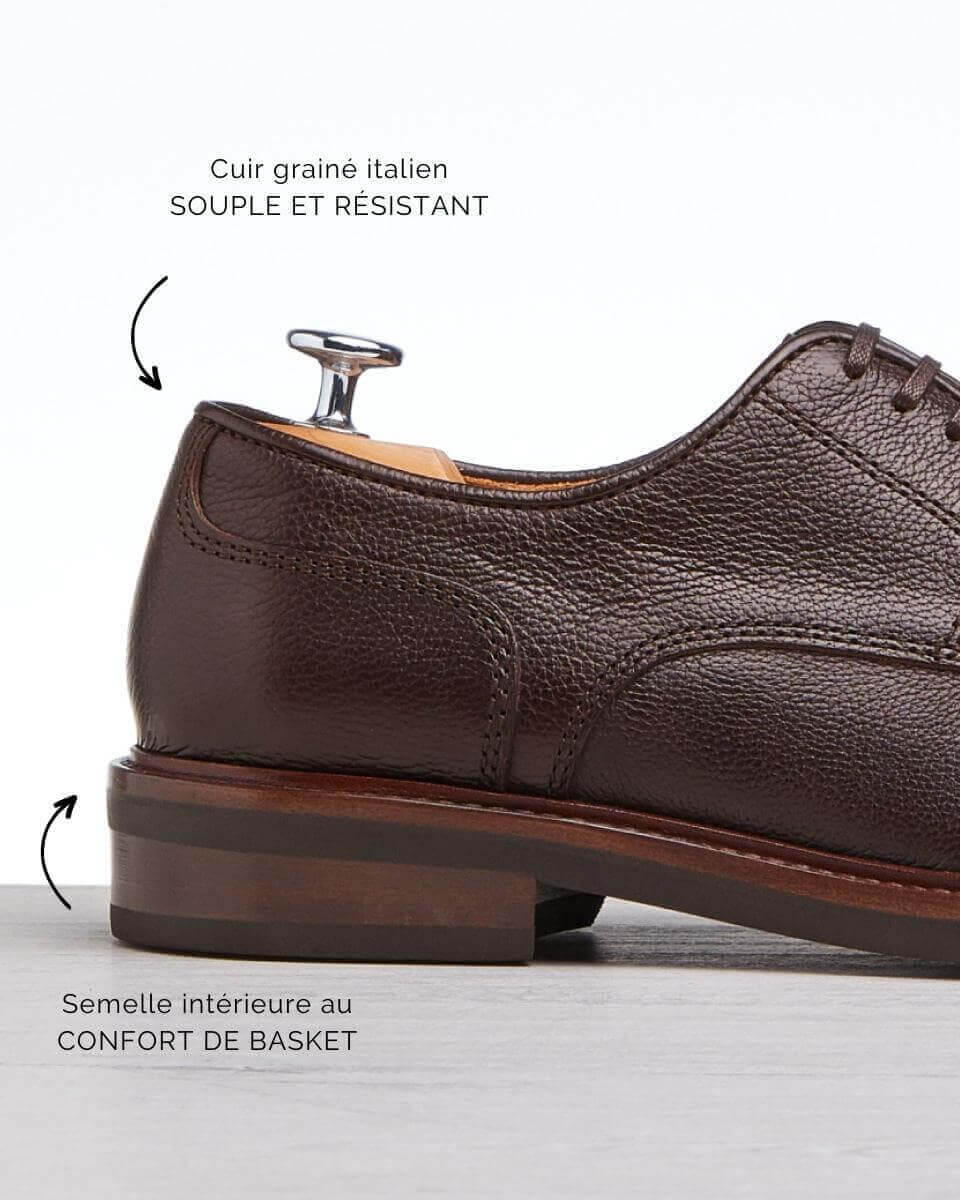 Semelle Intérieure En Cuir Bravo - Motif Broderie Tribale - Marron (Burke Brown) - Taille Variable - Neuf