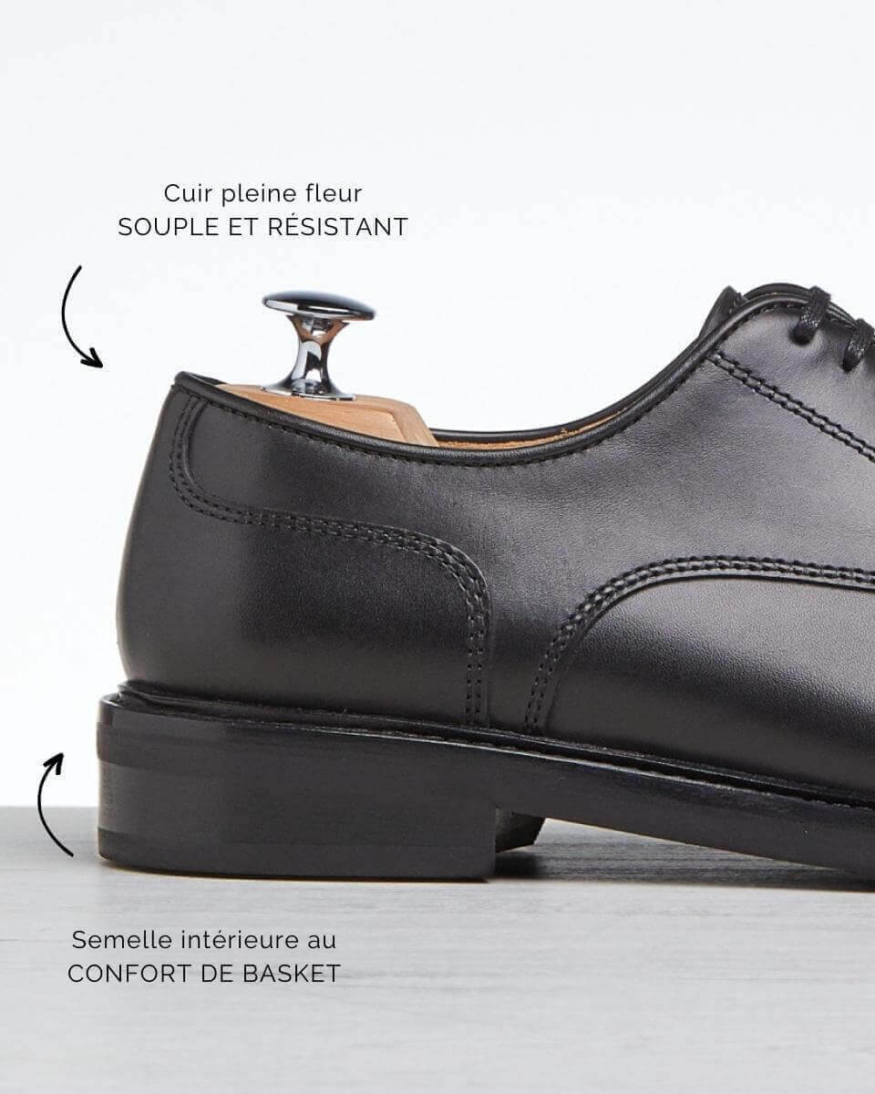 Derbies En Cuir BERYLS Pour Homme - Taille 42, Couleur Noire, En Très Bon état