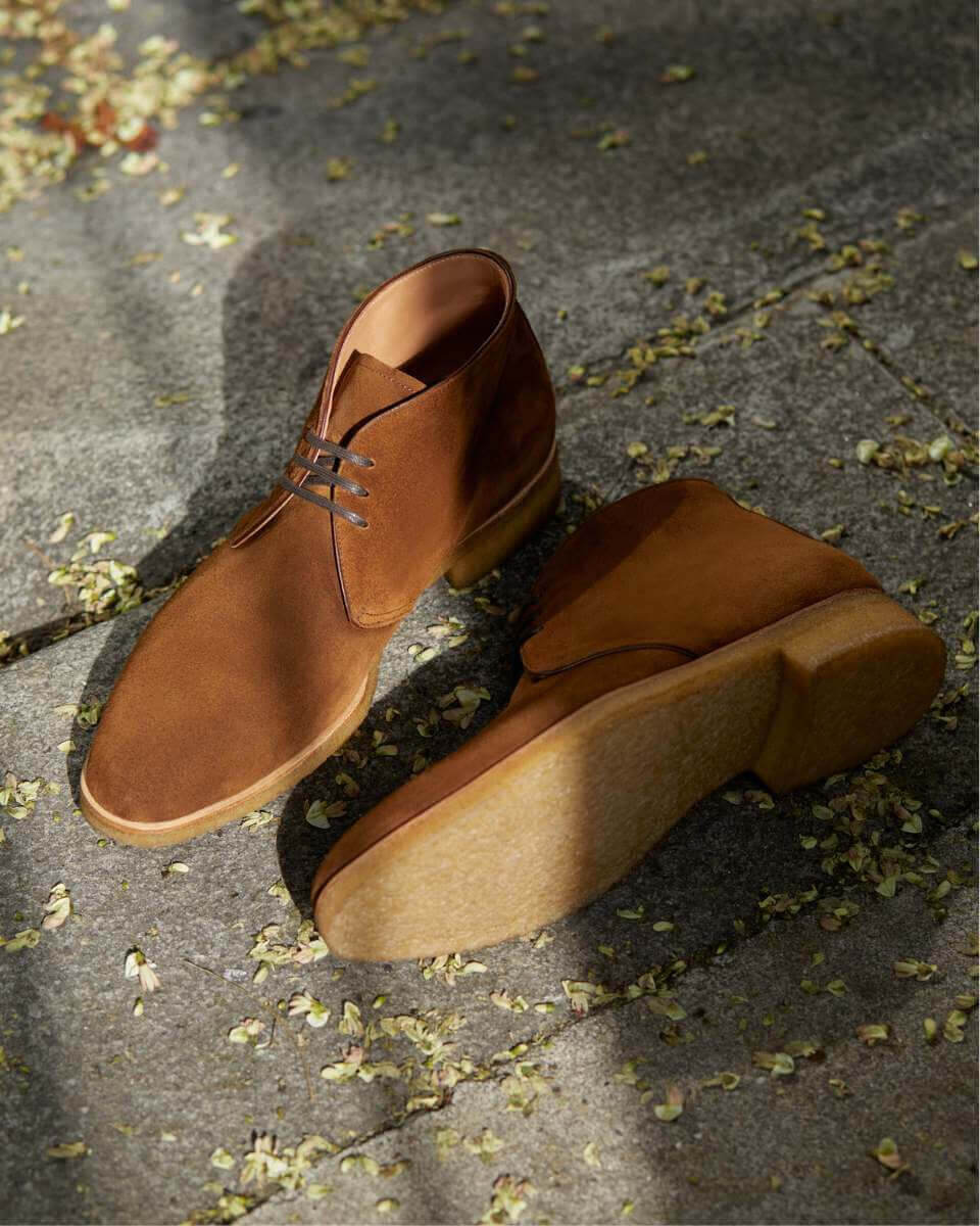 Bottes Trickers En Daim Kaki - Taille UK 7 (EU 41) - Fait Main Londres - Occasion Bon état