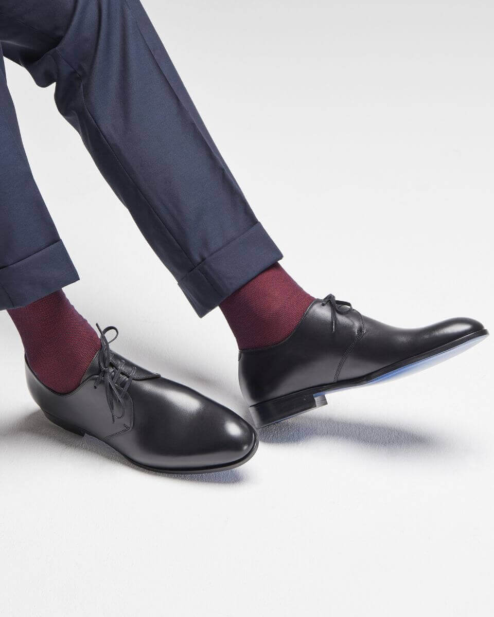 Men Black Leather Derby Shoes | Derby Shoes | In Corio