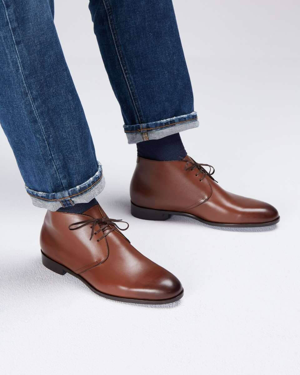Cognac Leather Chukka Boots | Men Leather Boots | In Corio display picture 1