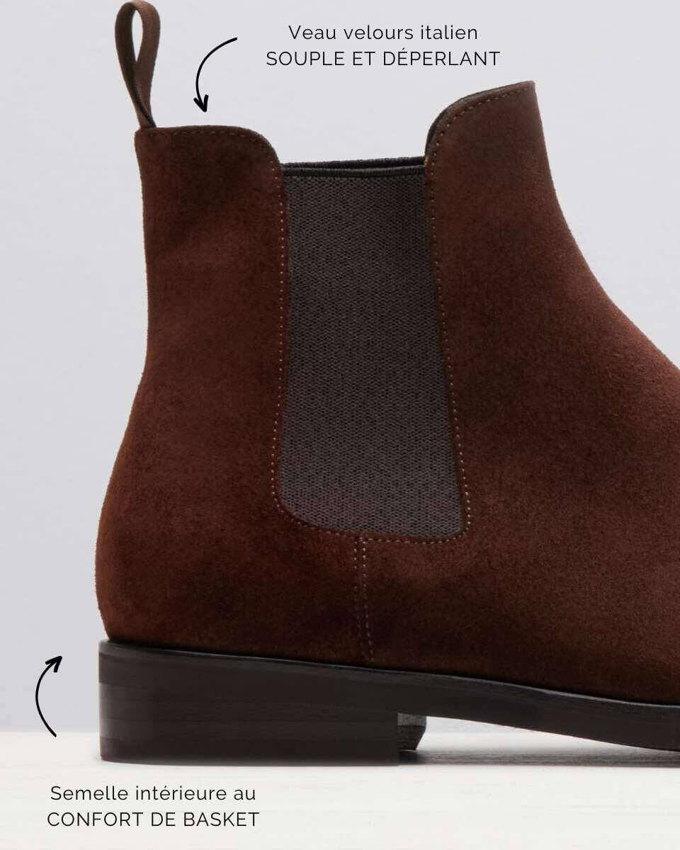 Bottes En Daim Marron Pour Homme - Taille 41 - Marque Kissable - Occasion Très Bon état (TB)