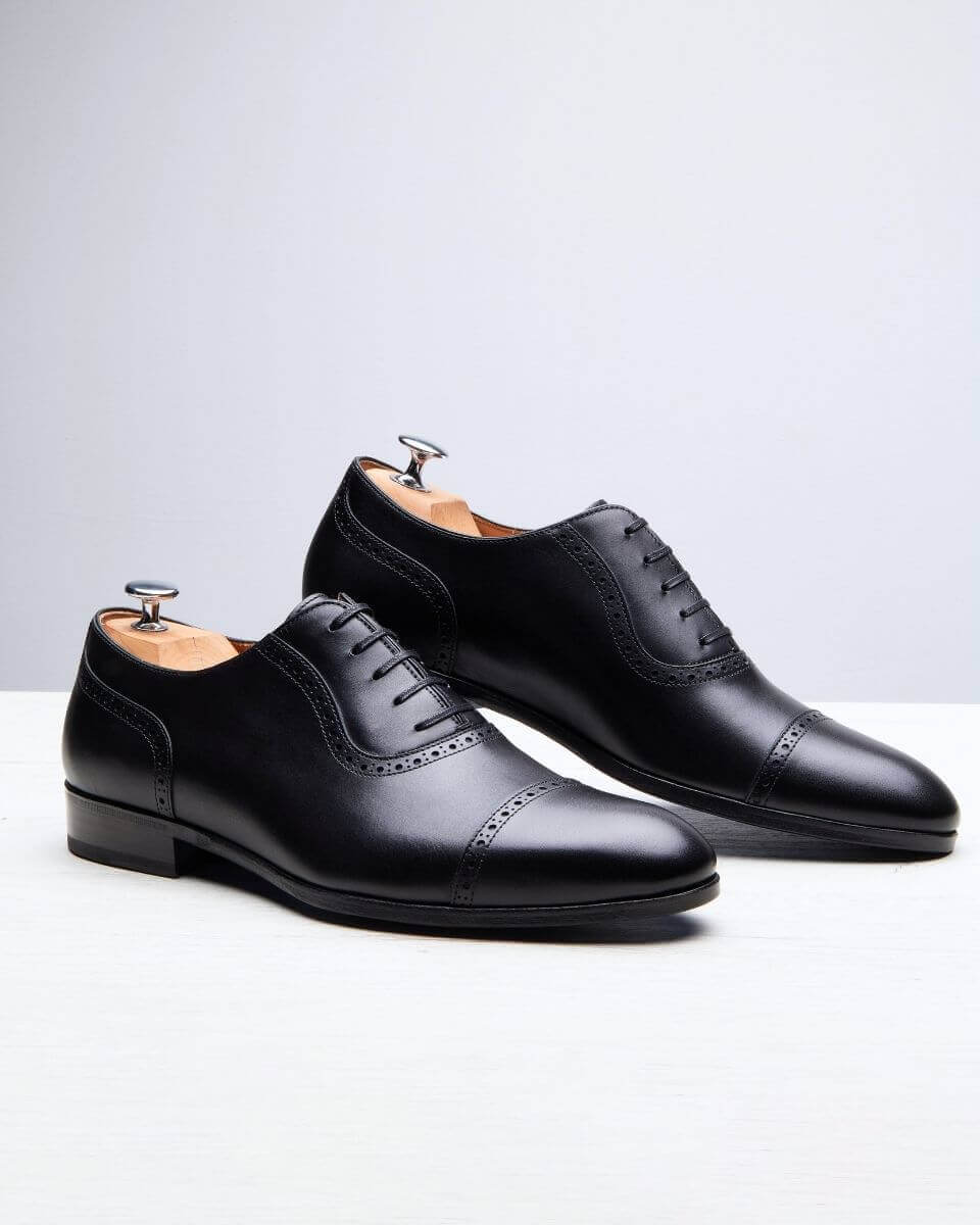 Oxford Classique Vintage Chaussures Richelieu Homme YFFUSHI - Cuir Pleine Fleur Végétal, Bout Pointu, élégant Pour Bureau