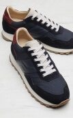 Blue / bordeaux suede