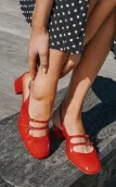 Cuir vernis rouge coquelicot