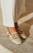 Cuir vernis blanc cassé