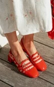 Cuir vernis rouge coquelicot