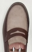 Chocolate leather & beige suede