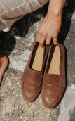 Cuir chocolat lézard