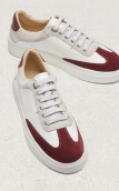 Daim beige / bordeaux