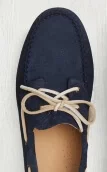 Denim blue suede