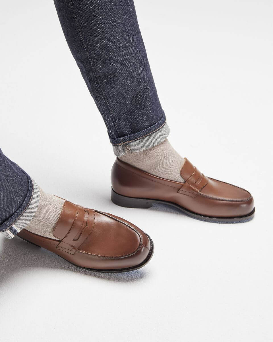 Mocassins homme en cuir marron In Corio